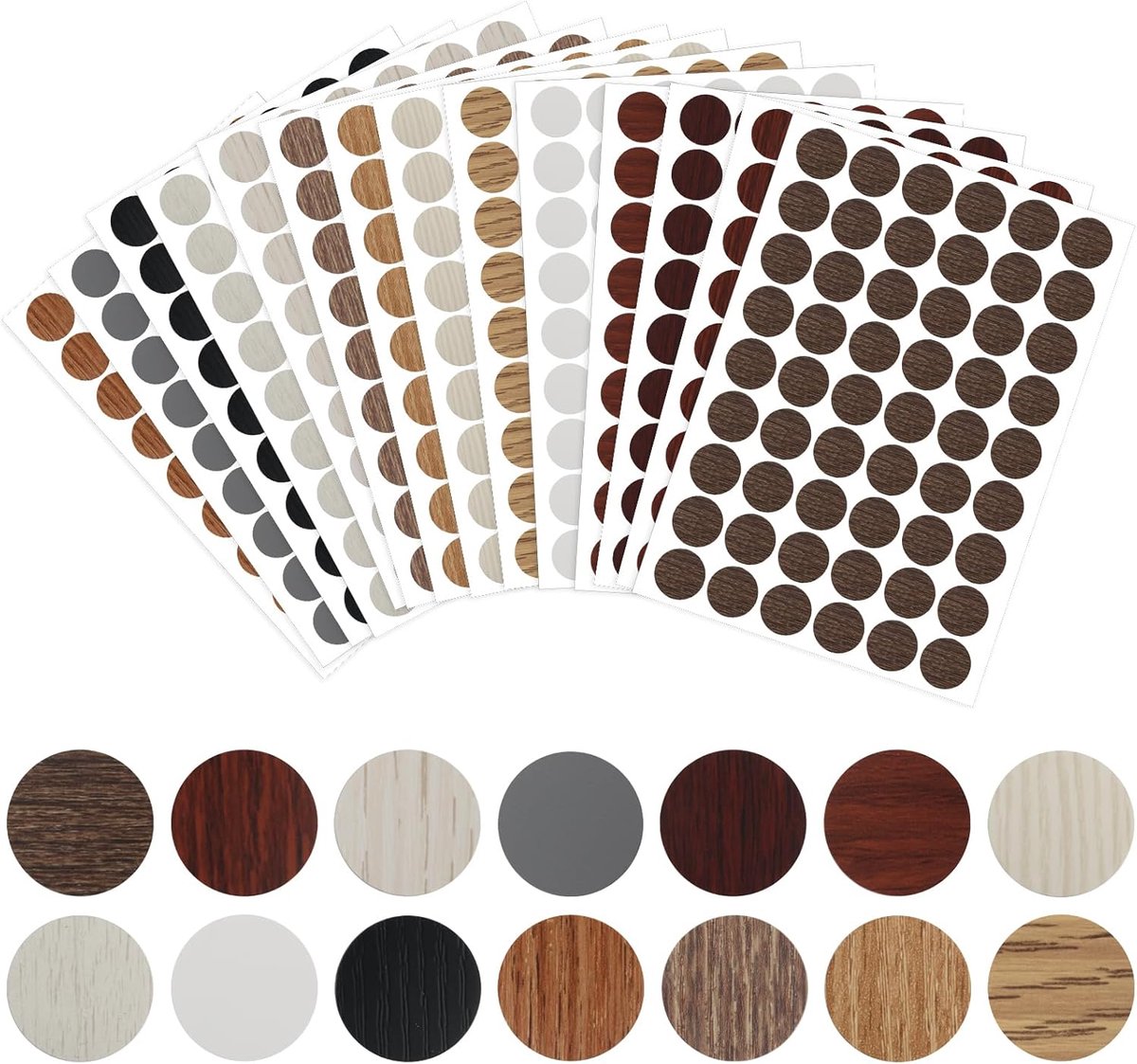 Screw Hole Stickers 21mm - 14 Kleuren PVC - Waterdicht en Duurzaam - Voor het Bedekken van Boorgaten - ShopVlot