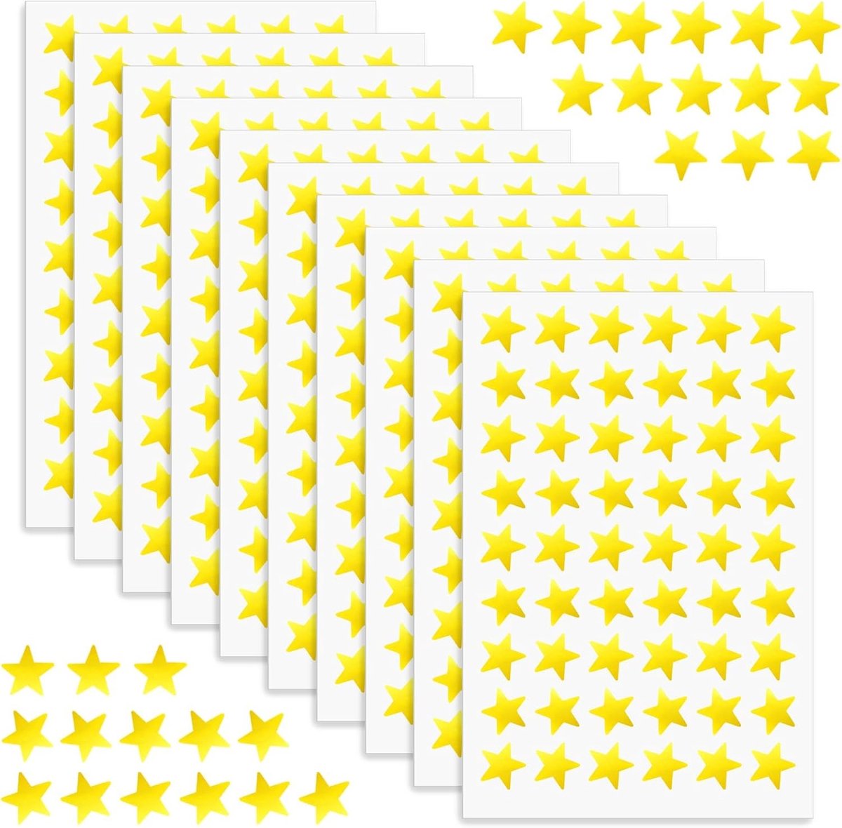 Stickers goud sterren 540 stuks - aluminium folie - eenvoudig aan te brengen - beloningen voor kinderen - ShopVlot