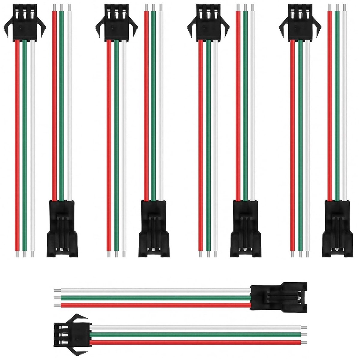 JST SM LED Strip Plug 3-Pin - 15-16 cm Kabel - Duurzaam Materiaal - Voor Verbinding van LED Strips - ShopVlot