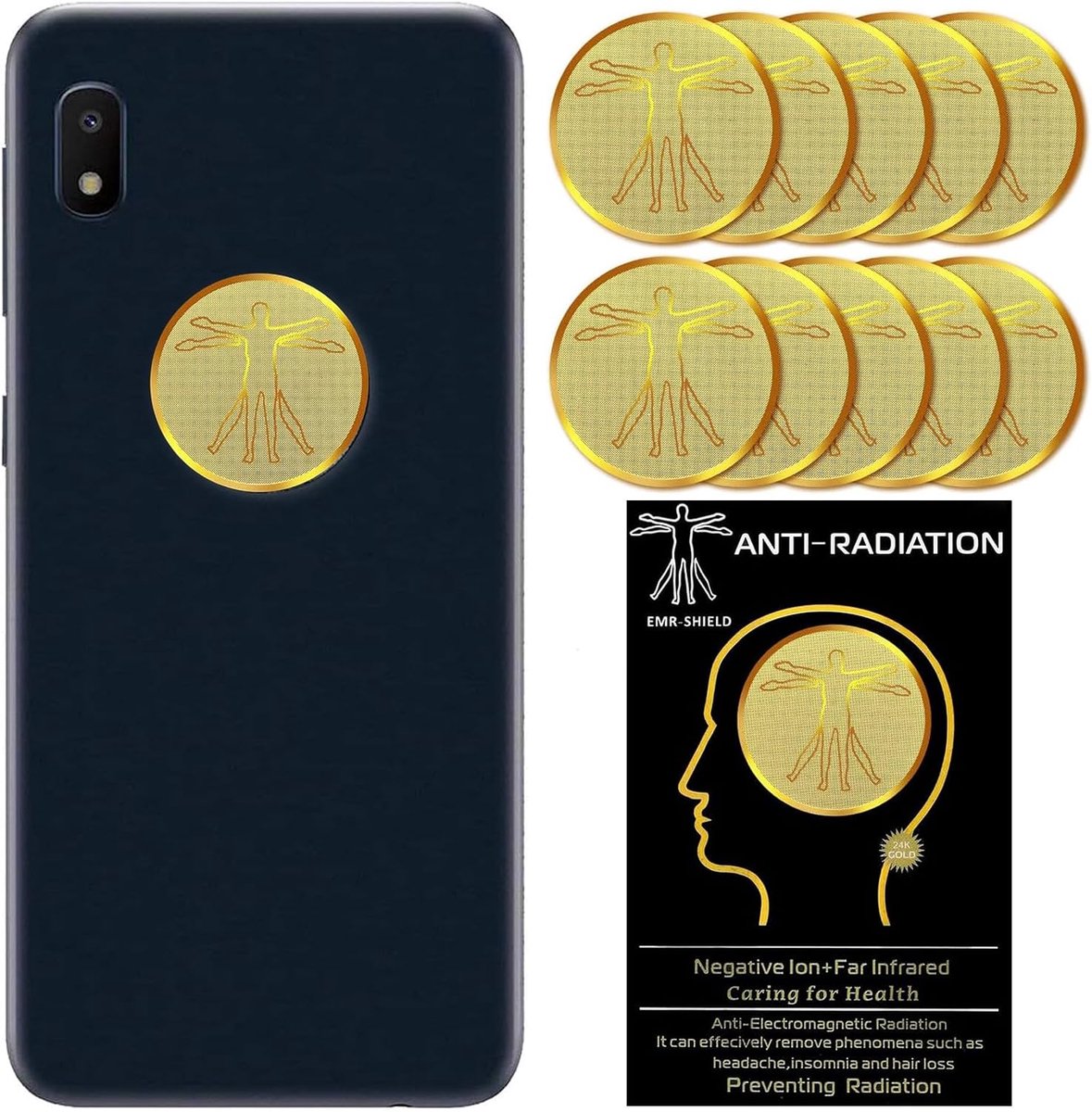 Mobiel straling bescherming stickers - 10 stuks - EMF straling blokker - uitgebreide bescherming voor apparaten - ShopVlot