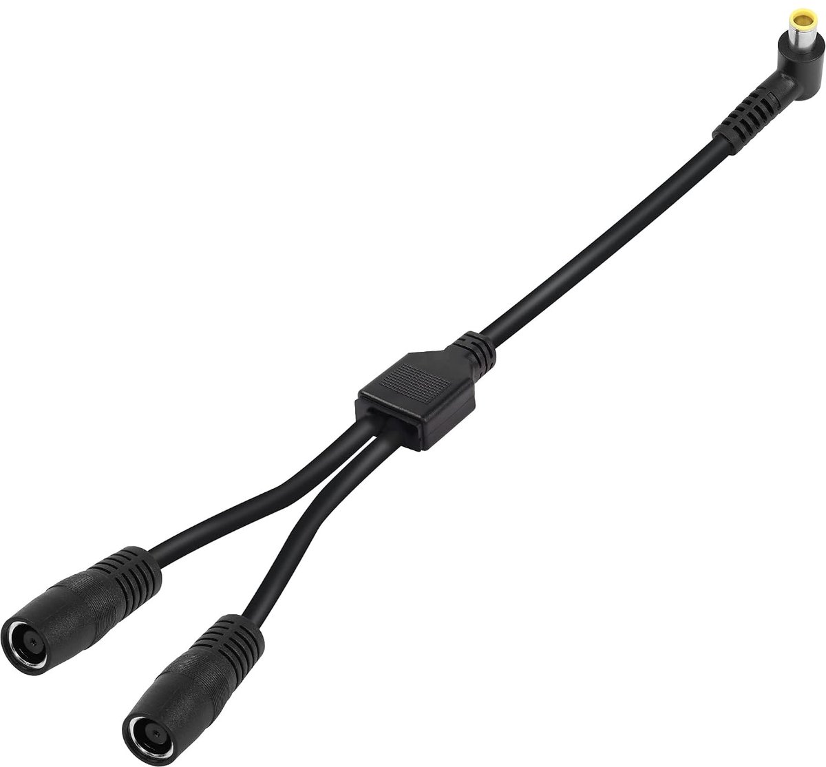 GINTOOYUN DC7909 Y Splitter Power Cable 14AWG DC7.9mmx0.9mm Right Angle 90 Degree Male to DC7.9mmx0.9mm Double Female - ShopVlot
