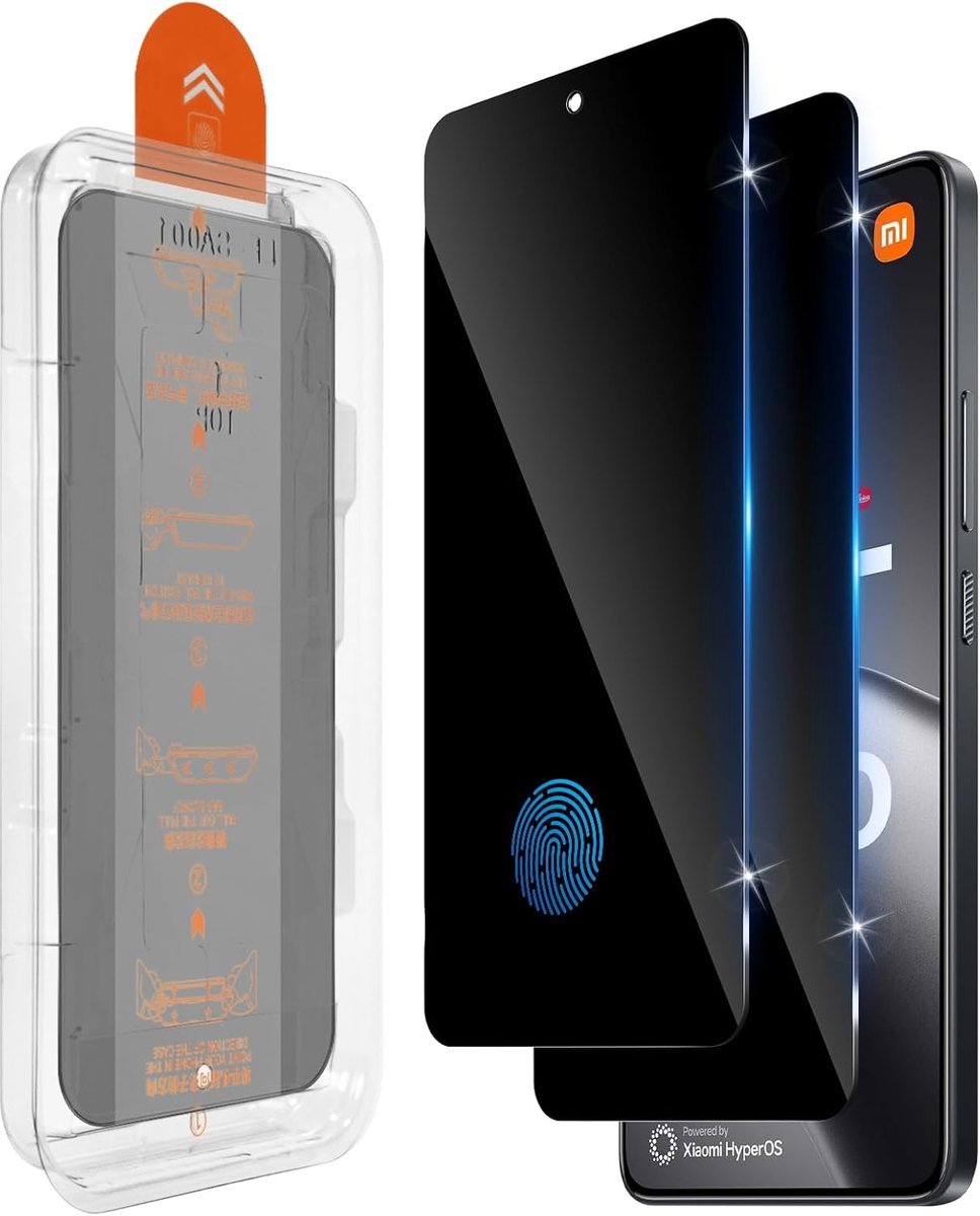 Inkijkbescherming beschermfolie voor Xiaomi 14T/14T Pro voor pantserglas, 2 stuks [auto-installatie] privacyfolie - ShopVlot