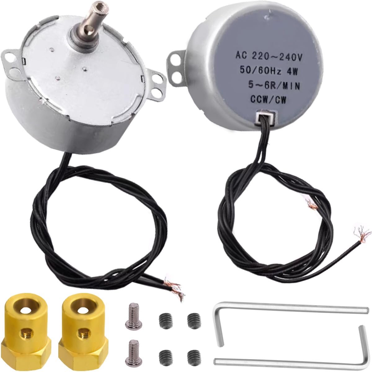 TYC50 Synchronous Motor, 2 Pieces, 5-6 RPM AC 220 ~ 240 V, 4 W, 50/60 Hz CW/CCW, Rotary Transmission, Permanent Magnet - ShopVlot