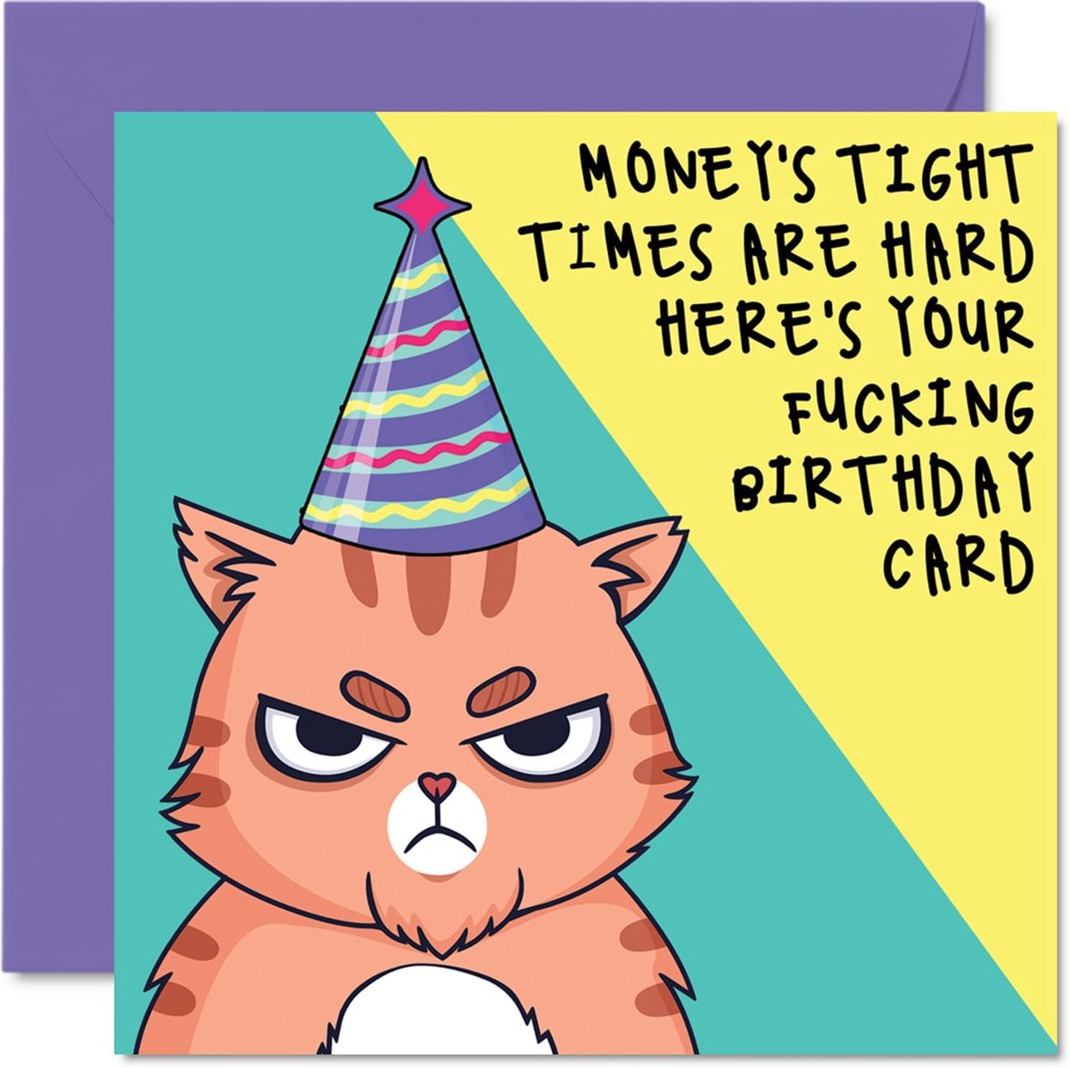 Verjaardagskaart met Rude Humor - 145mm x 145mm - Grappige Birthday Card - Perfect voor Vrienden of Familie - ShopVlot