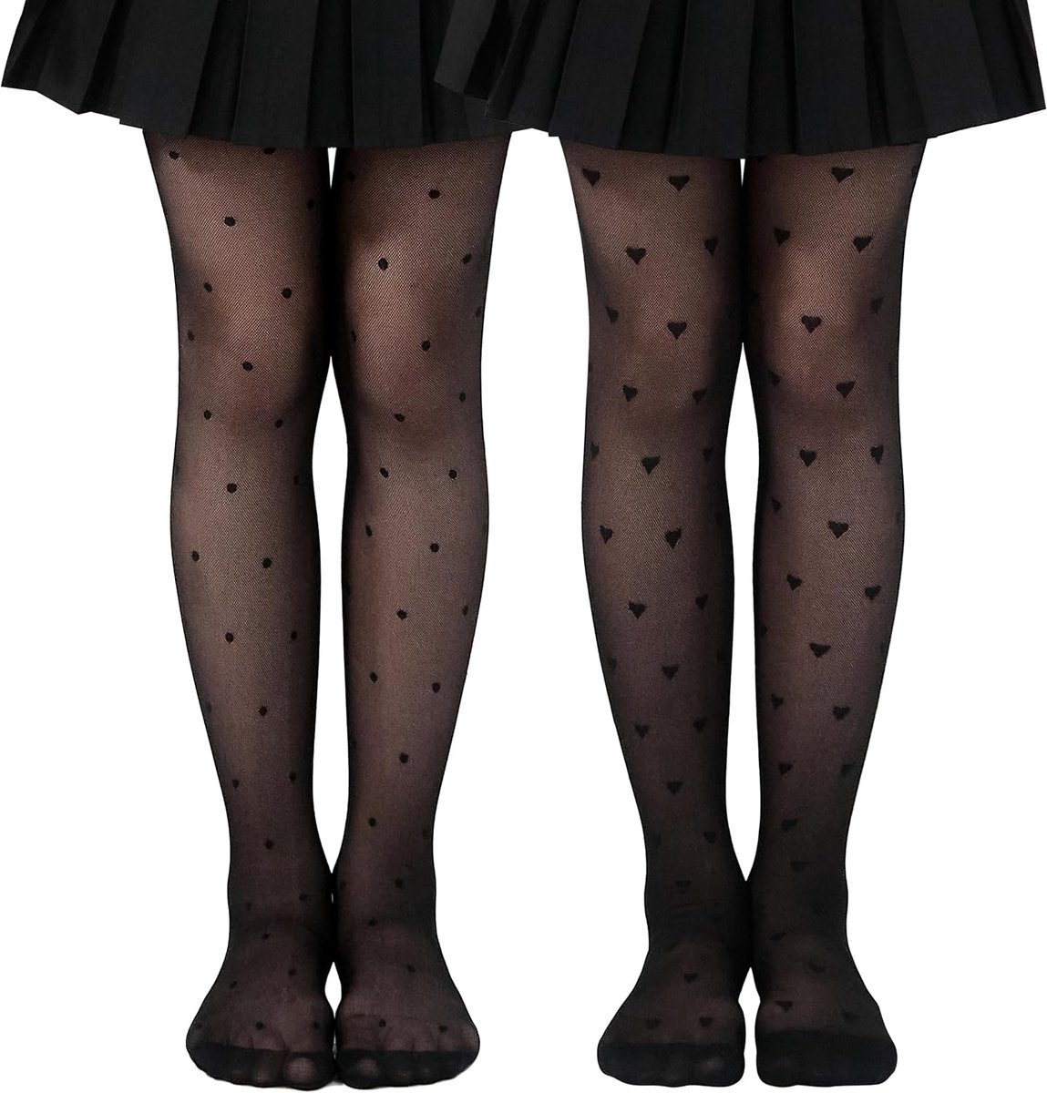 Tights set van 2 - transparant patroon - decoratieve stijl - perfect voor school of feest - ShopVlot