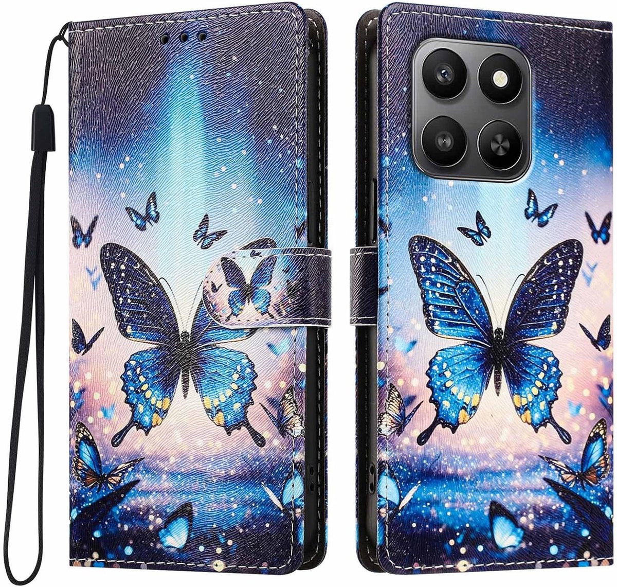 Mobiel beschermhoes - PU-leer met kaartvakken - schokbestendig - elegant design voor dames - ShopVlot
