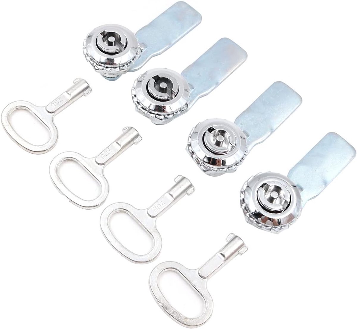 Rond cilinderslot 22mm - Zinklegering - 4 sloten met 4 sleutels - Voor elektrische kasten - ShopVlot