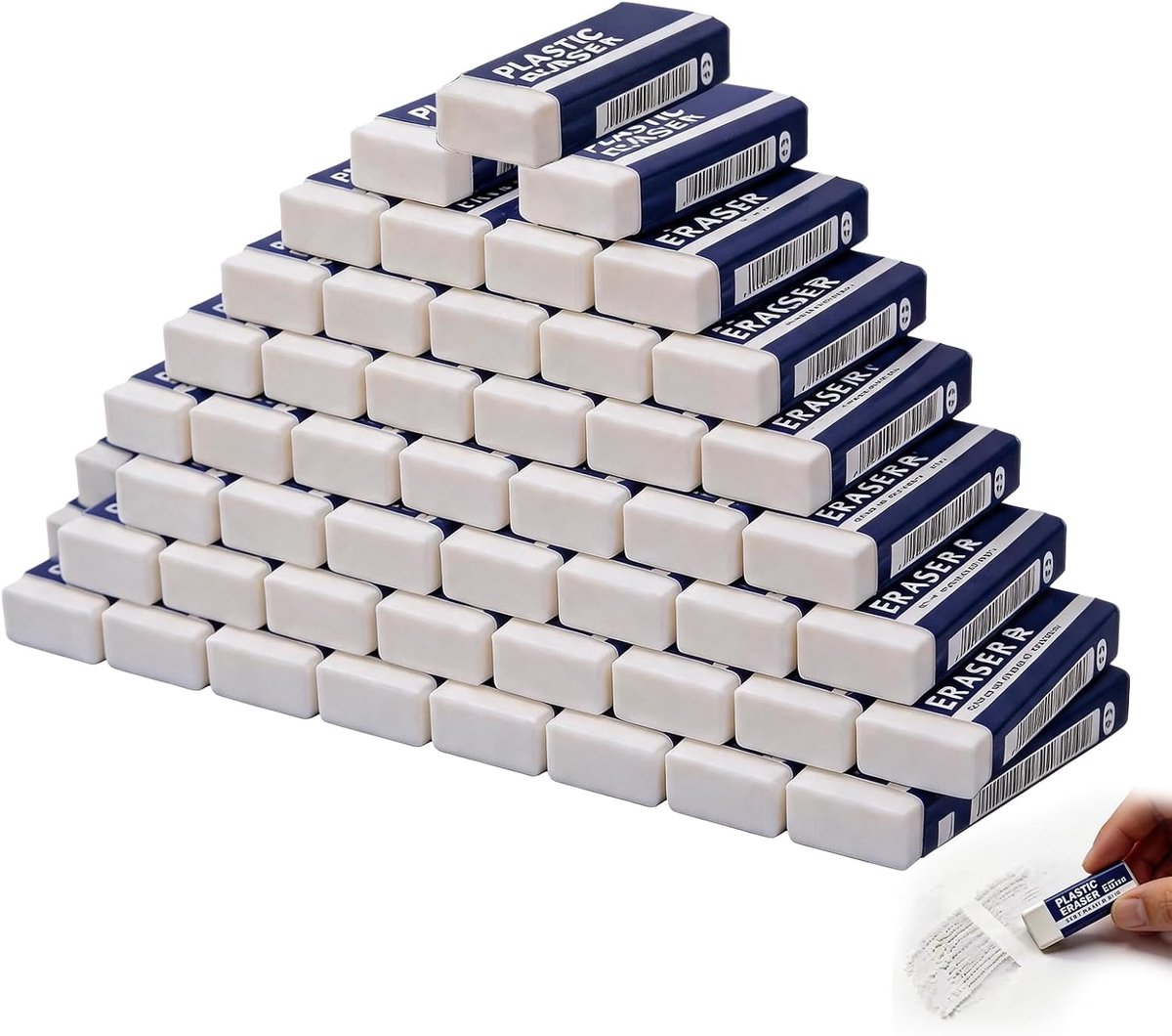 Witte Rubberen Gum Set – 50 Stuks PVC Gummen – Perfect voor School, Kantoor, Schetsen en Kunst – Niet-Latex, Geurloos - ShopVlot