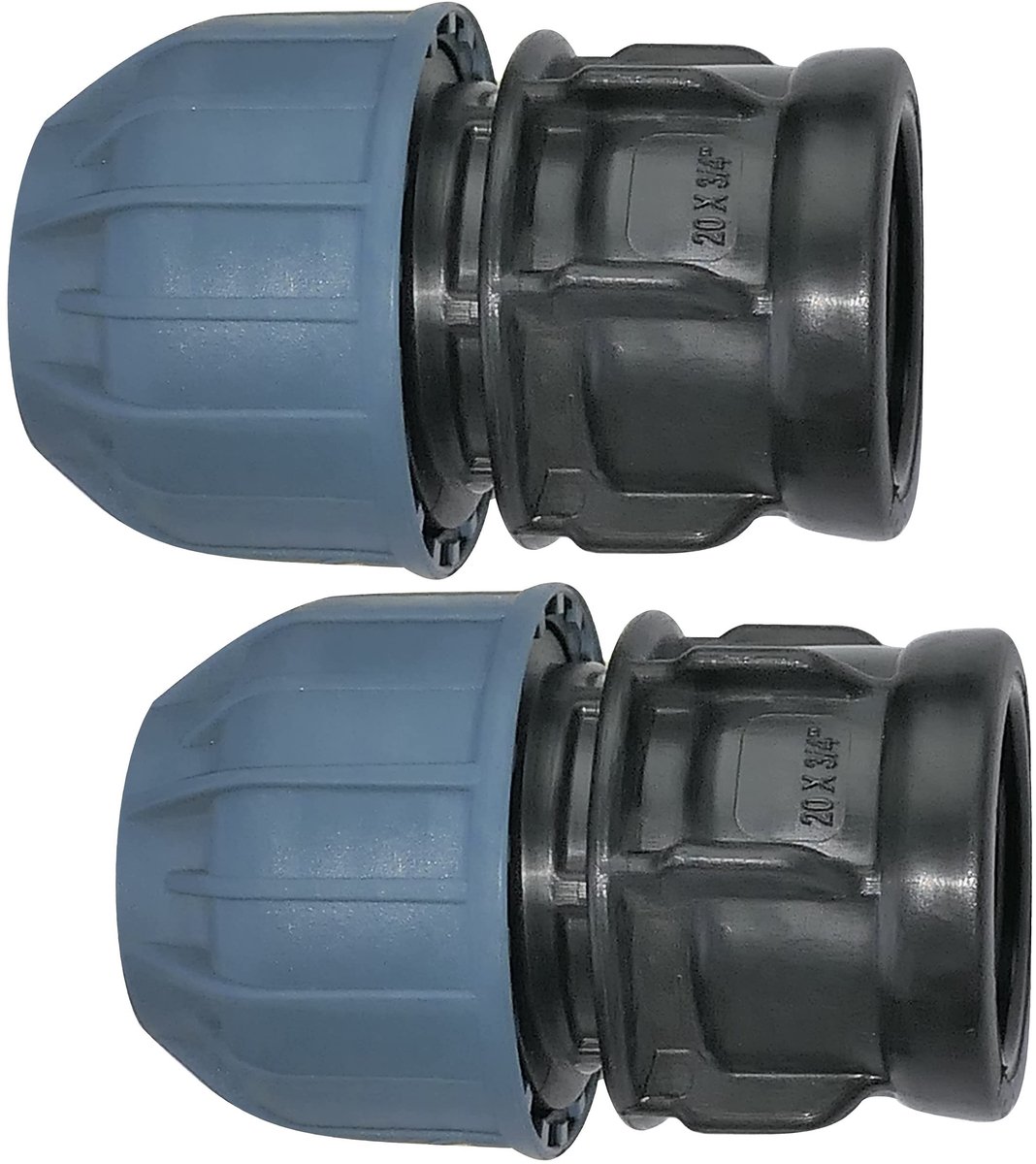Set van 2 Draadadapter voor Slangen met 3/4" Draad