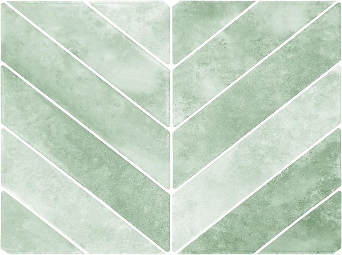 Zelfklevende Tegelstickers - Groen - 28,7 x 22,9 cm - Waterdichte 3D Wandtegelstickers - Voor Keuken, Badkamer en Slaapkamer