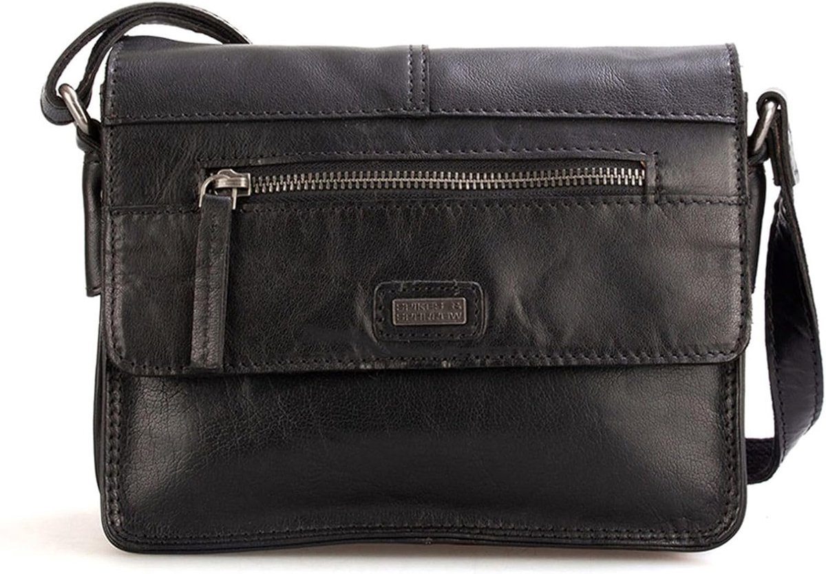 Leather Cross Body - Alaska - Black, Black - ShopVlot