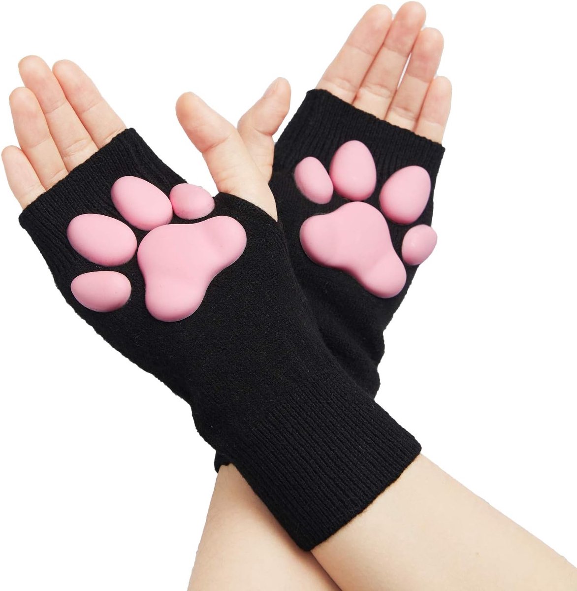 cat Cute Paw Gloves With Ears Mask Socks Stockings Set for Women Girls Halloween Cat Cosplay, 003, One Size - ShopVlot