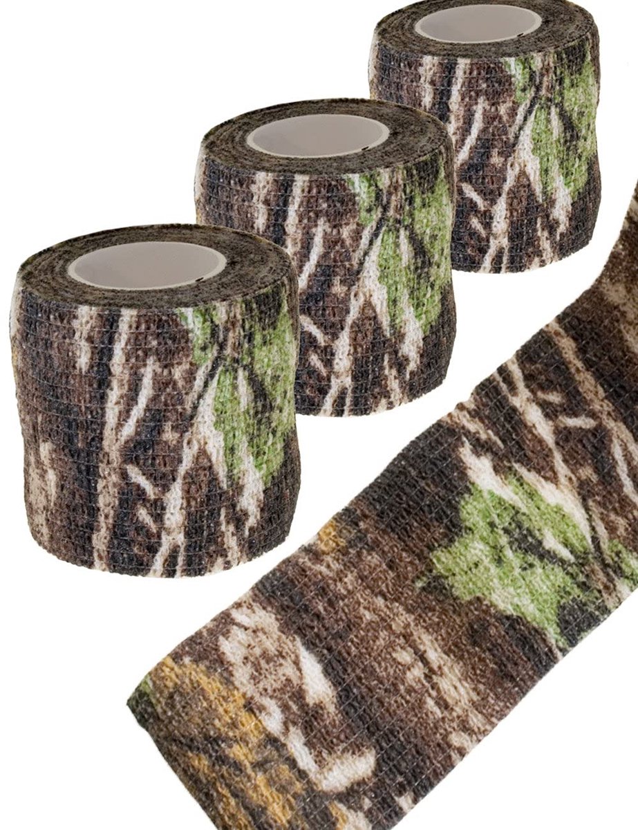 Camouflage tape 4.5 m - real tree - waterdicht - voor onopvallende bescherming van apparatuur - ShopVlot