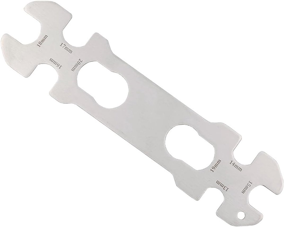 Universele vlakke ring moersleutel 8 maten (13-20mm) - roestvrij staal - compact en non-slip - ShopVlot