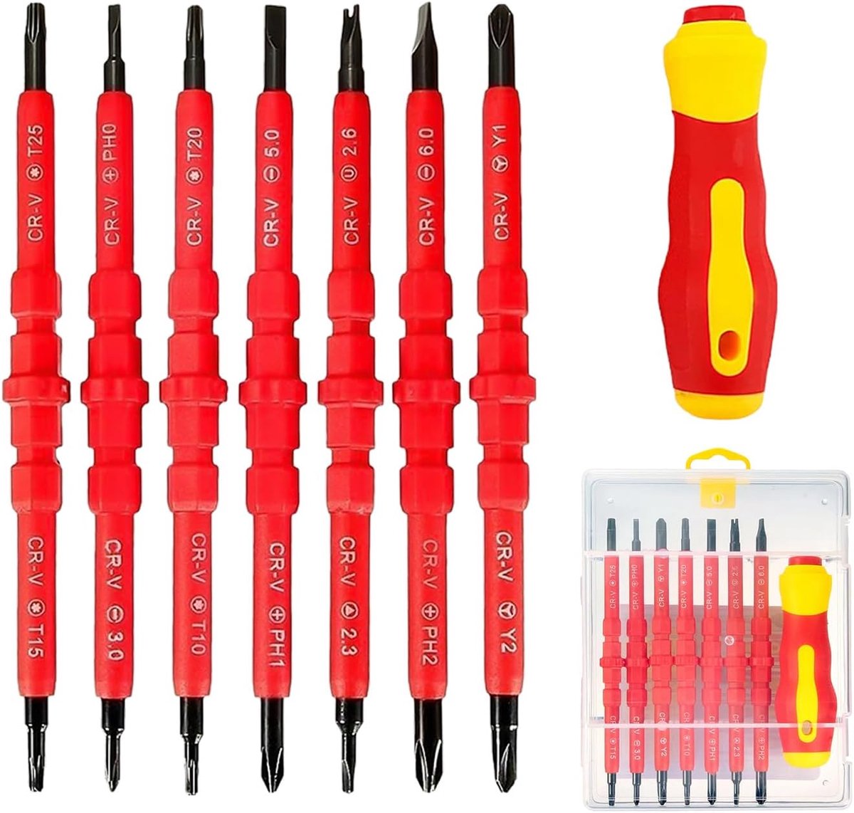 Schroevendraaier 7-in-1 - Geïsoleerd - Multifunctioneel en magnetisch - Ideaal voor reparaties - ShopVlot