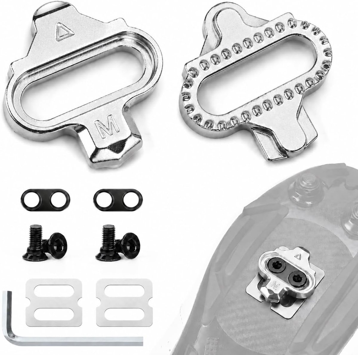 SPD cleats 2-holes - hoogwaardig staal - slipbestendige platen - ideaal voor binnenfietsen - ShopVlot