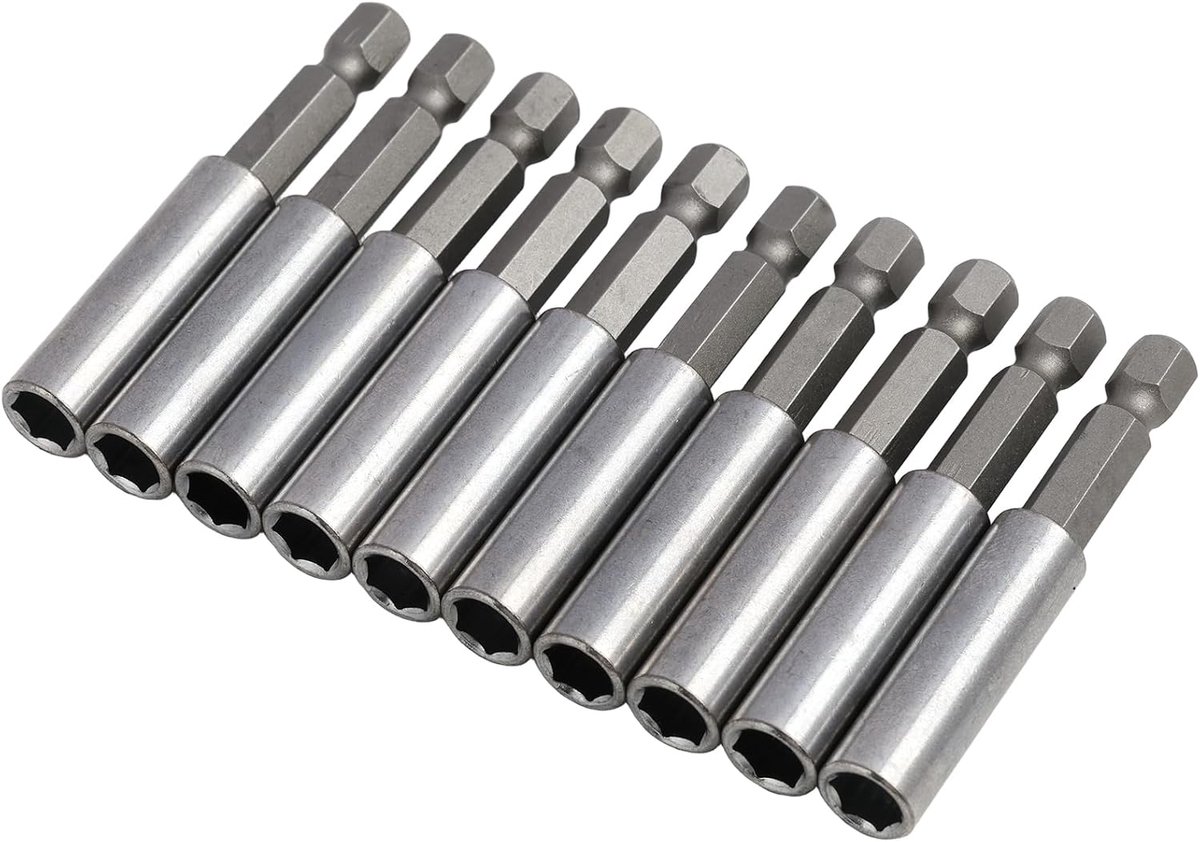 Hex Socket Extension 1/4 Inch - 10 Stuks - Magnetisch - Perfect voor precisiewerk - ShopVlot