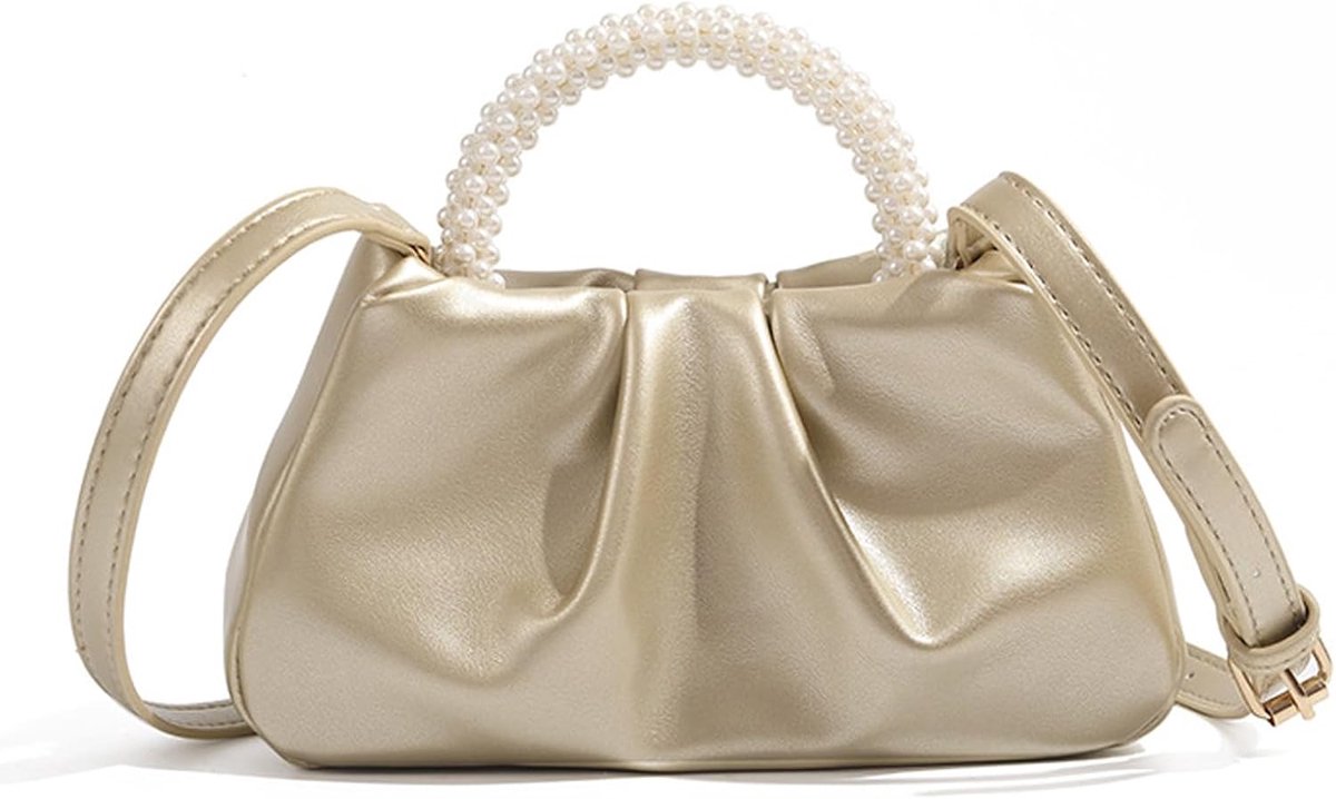Clutch Bag dames - geplooide PU-leer - kleine ruches - perfect voor bruiloften - ShopVlot