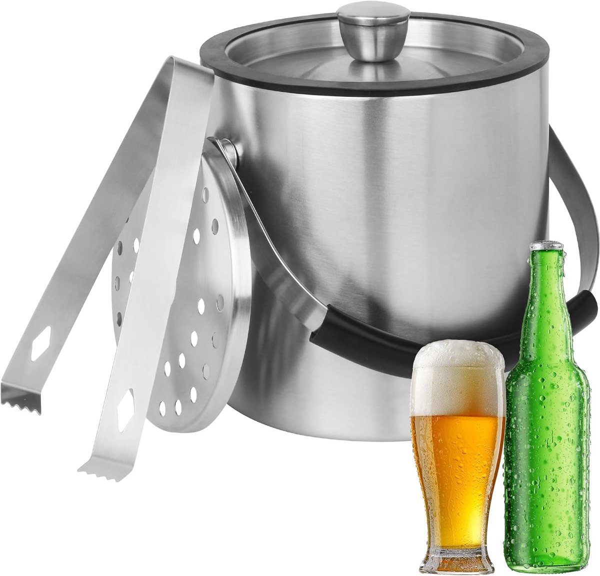 IJs-emmer 1,6 liter - roestvrij staal - premium kwaliteit - ideaal voor koude dranken - ShopVlot