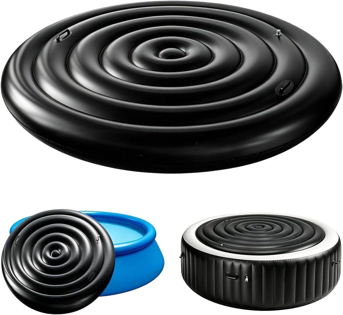 Opblaasbare whirlpool-afdekking 165 cm - energiebesparend deksel - winddicht en regenbestendig - verleng het badseizoen - ShopVlot