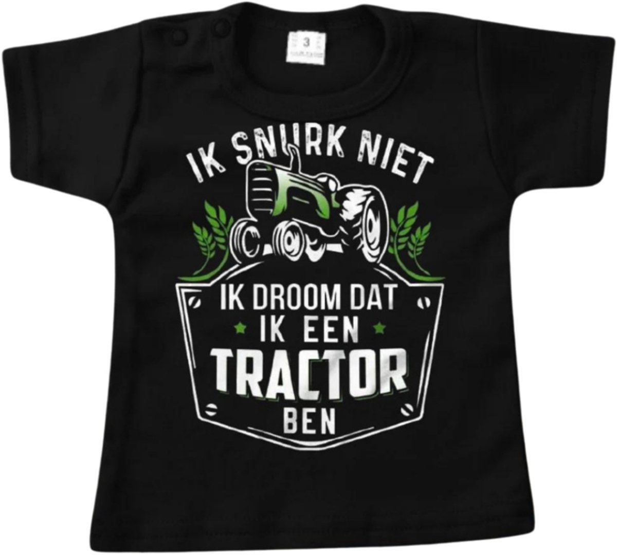 Trekker shirt ik snurk niet baby - Zwart - 74