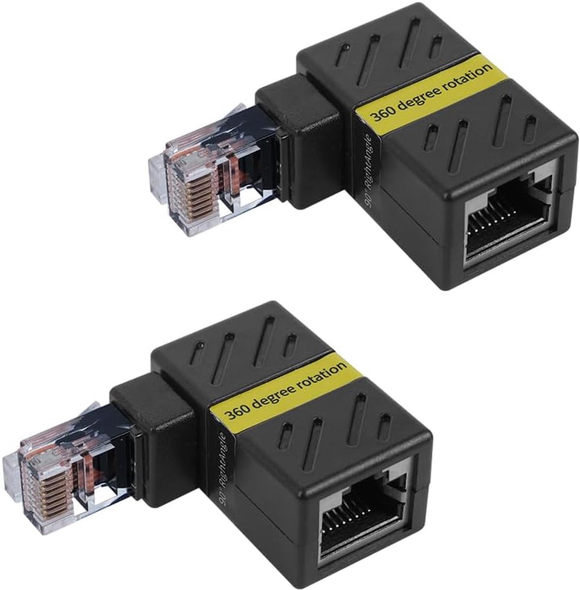 Ethernet adapter 90 graden - 2 pack - 360 graden draaibaar - snelle internetverbinding tot 1000 Mbps - ShopVlot