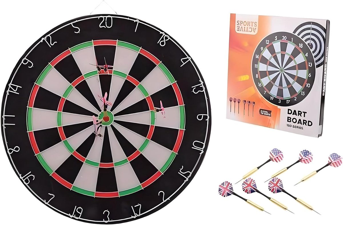 Dartbord 180 series - inclusief 6 darts - ideaal voor thuisgebruik - perfect voor dartliefhebbers - ShopVlot