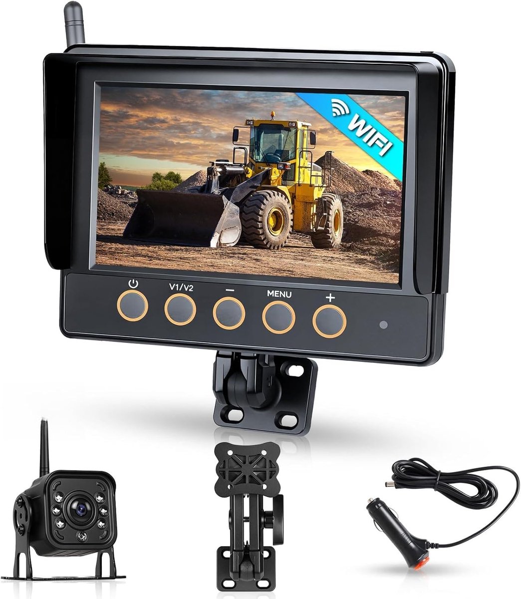 Achteruitkijkcamera set IPS HD 7 inch - 1 camera - IP68 waterdicht - nachtzicht voor technische voertuigen - ShopVlot