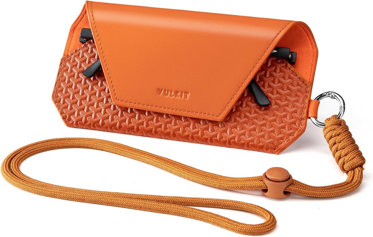 VULKIT Portable Leather Glasses Case for Women and Men, Slim Sunglasses Case, Unisex Glasses Case - ShopVlot