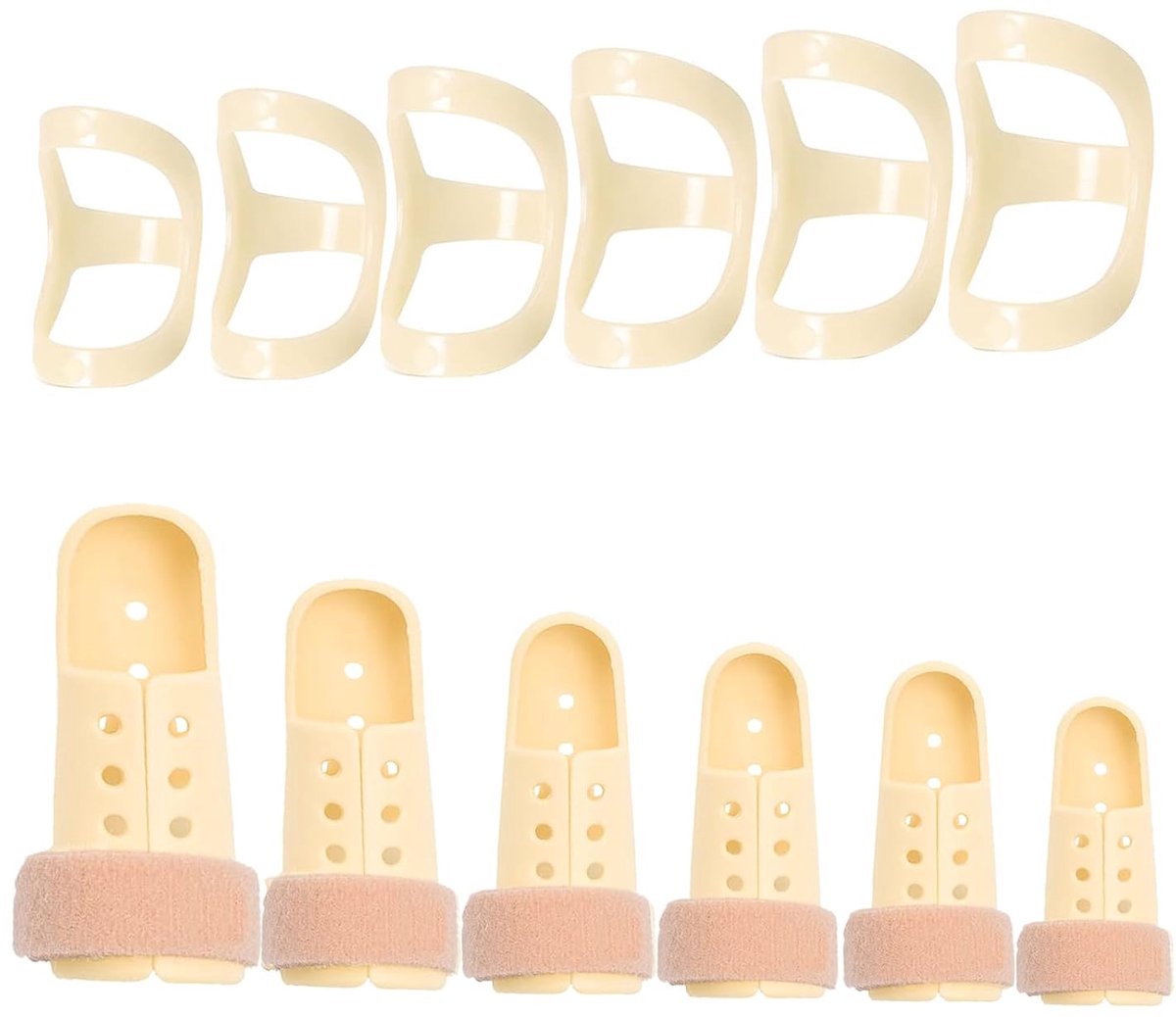 12 Pcs Oval Rails and 8 Finger Hammer, Adjustable Finger Splints, Broken Toe Support, Arthritis Direction, Ankle - ShopVlot