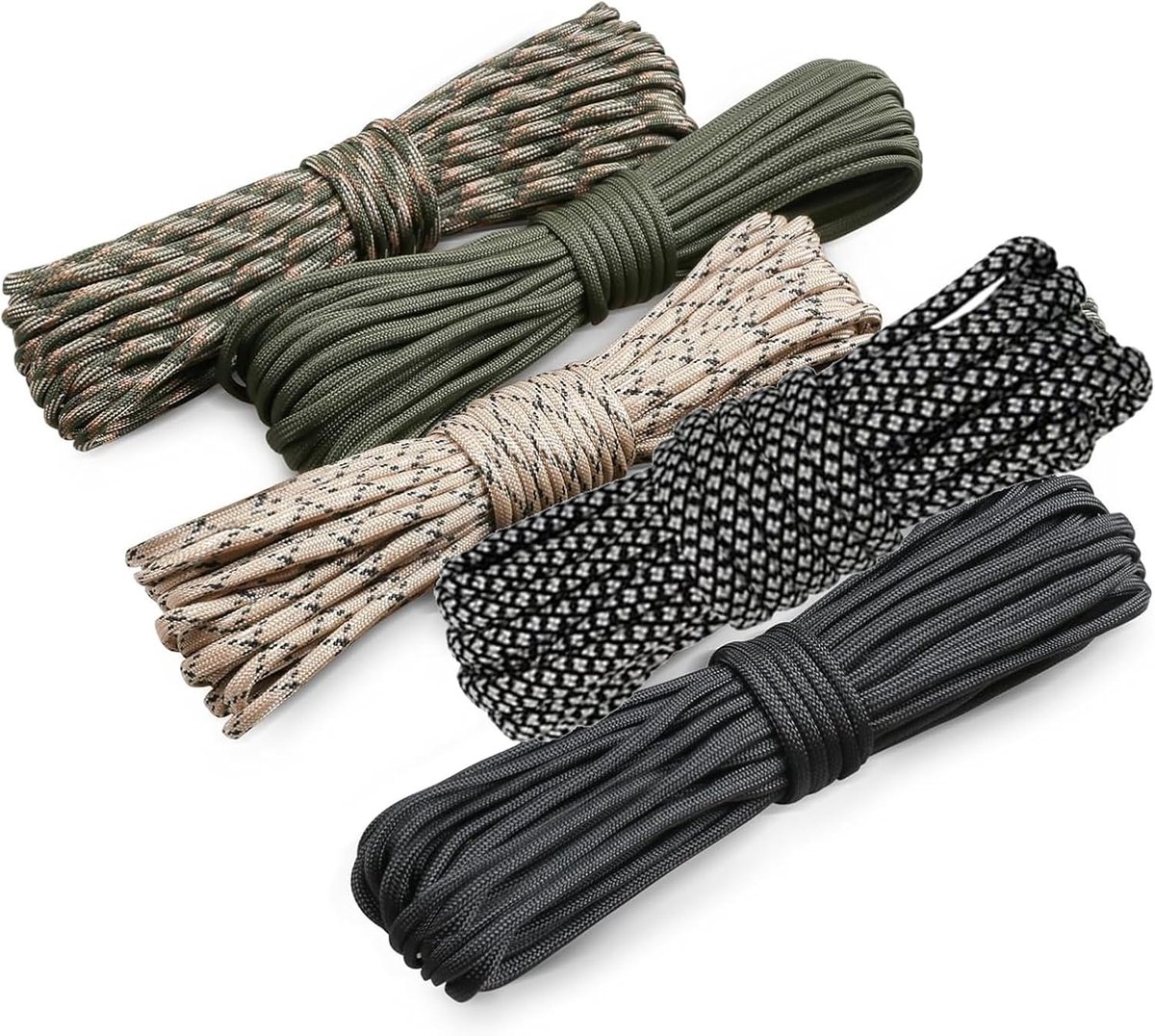 5 Pieces Paracord 4mm, Parachute Cord, Nylon Rope, for Outdoor Camping (10M) - ShopVlot