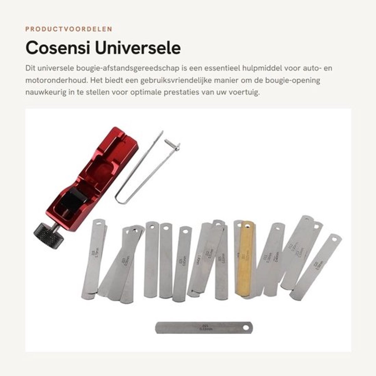 Bougie-afstandsgereedschap Universeel - Bougie-afstandsafstellerset - Voelermaat 32 Bladen - Voor Auto/Motor - Rood - Nauwkeurige Openingstelling - Bougie-spleetgereedschap