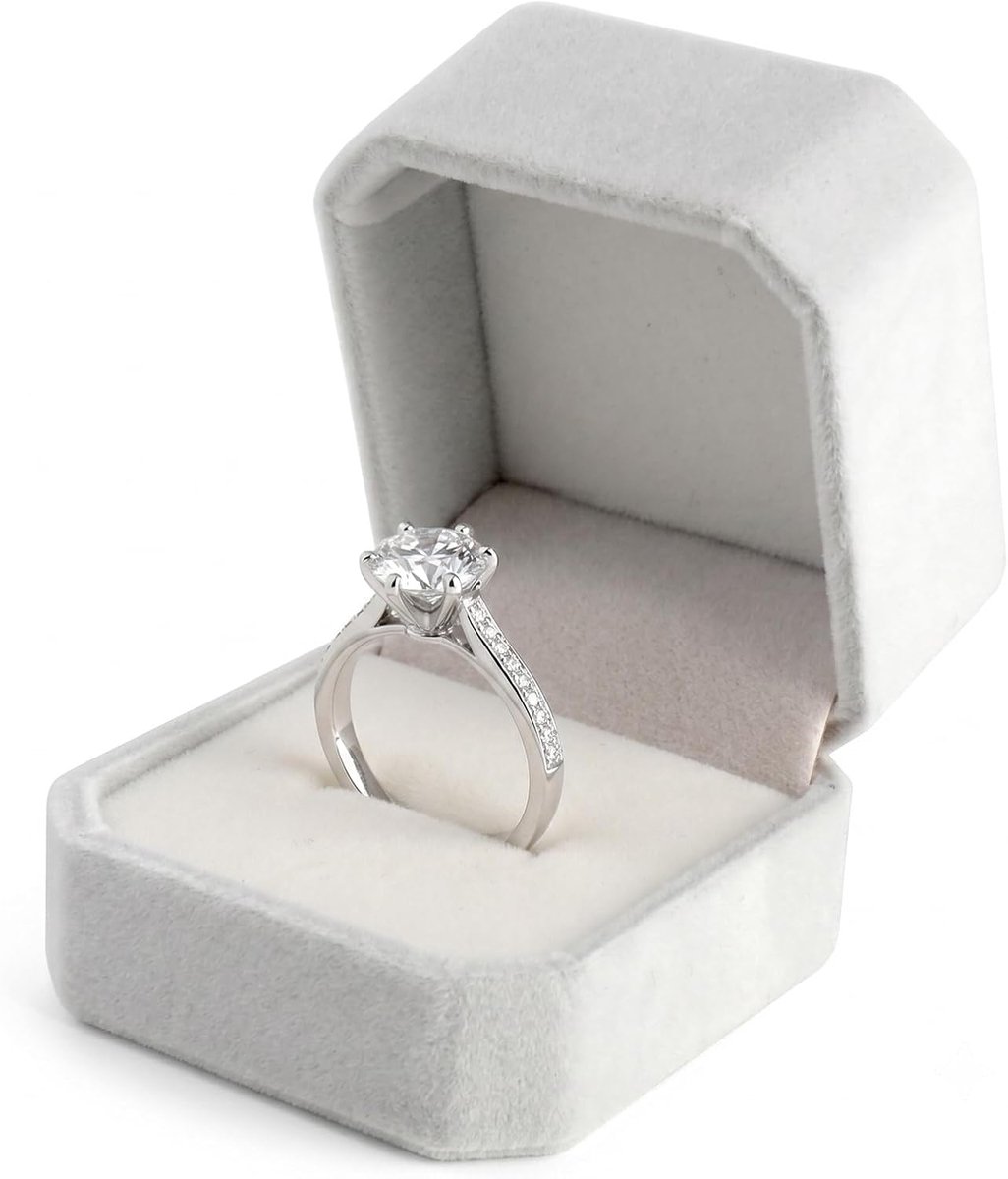 Sieradenetui voor ring - witte fluwelen ringdoos - geschenkverpakking - bescherming voor jouw sieraden - ShopVlot