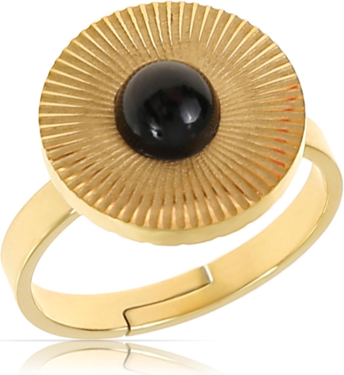 Gouden ring voor vrouwen - Cleopatra decoratie - zon symbool - kleurrijke stenen - ShopVlot