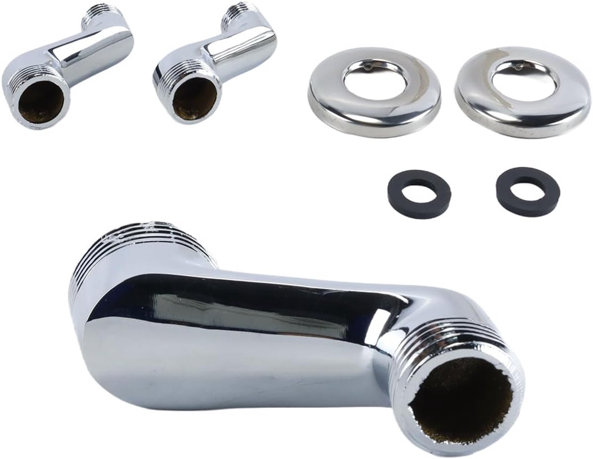 Douchekraan adapter 2-delig - 20mm en 25mm schroefdraad - verstelbare offset - flexibele installatie - ShopVlot