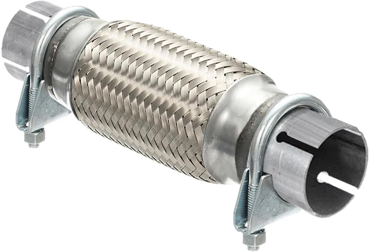 Flexibele uitlaatslang 57 mm - RVS - 150 mm lengte - Voor eenvoudig uitlaatverbinding - ShopVlot