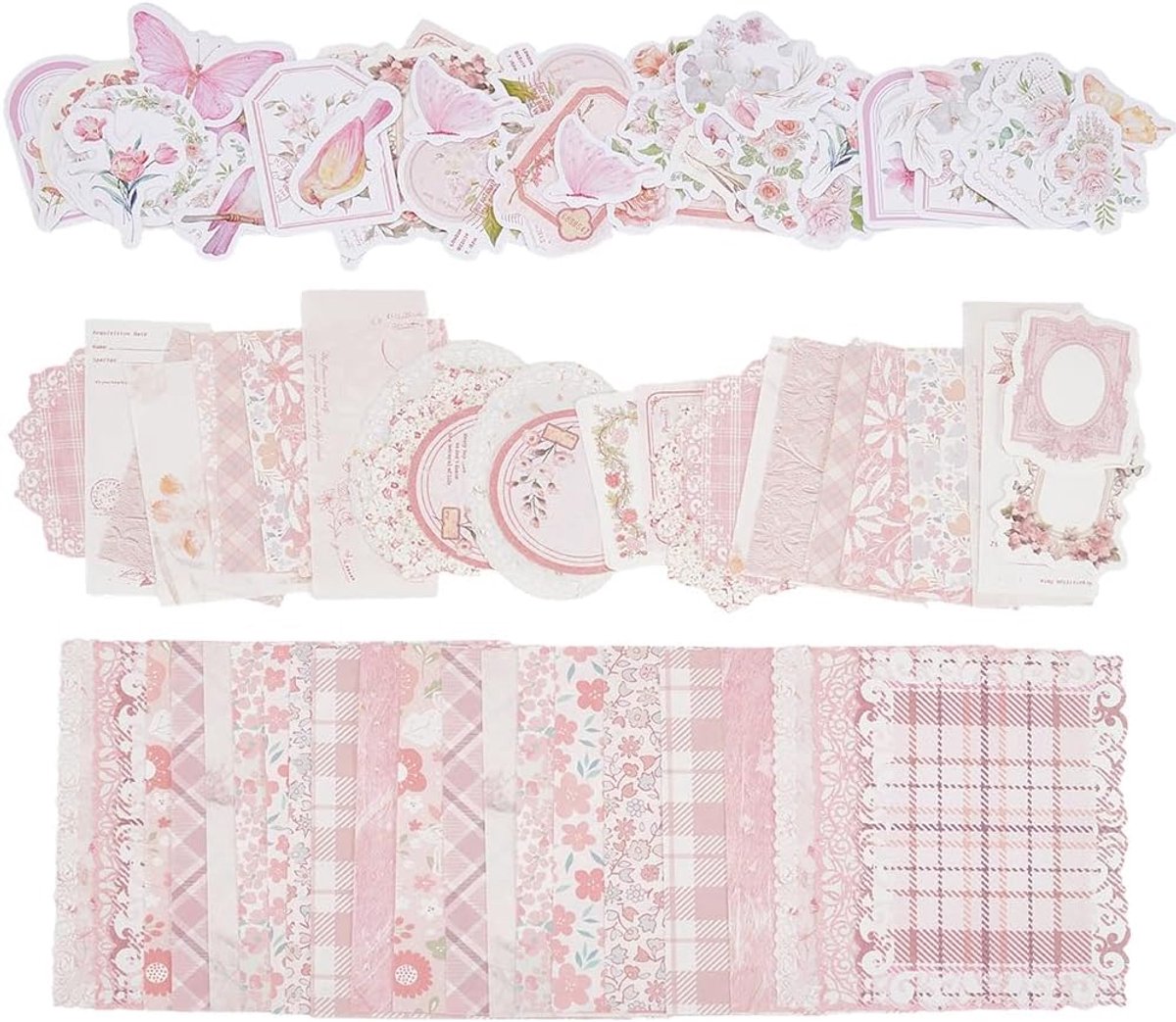 Achtergrondpapier voor dagboek 100 stuks - 50 stijlen - gemengde print - perfect voor scrapbooking - ShopVlot