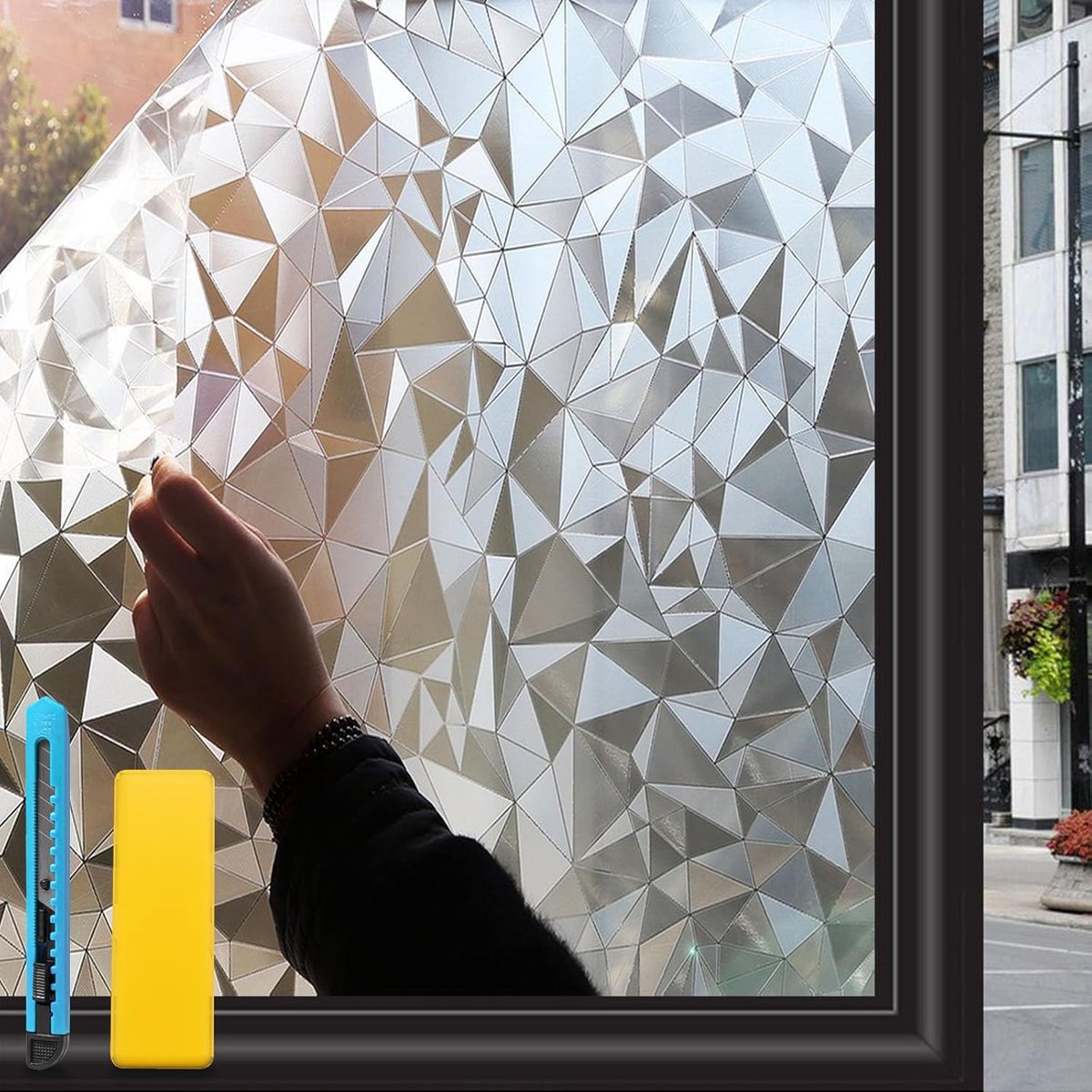 Zindoo Glass Film, 90x120 cm, Pack of 2, Non-Adhesive Glass Film for Decorative Glass, UV Protection, Frost, for - ShopVlot