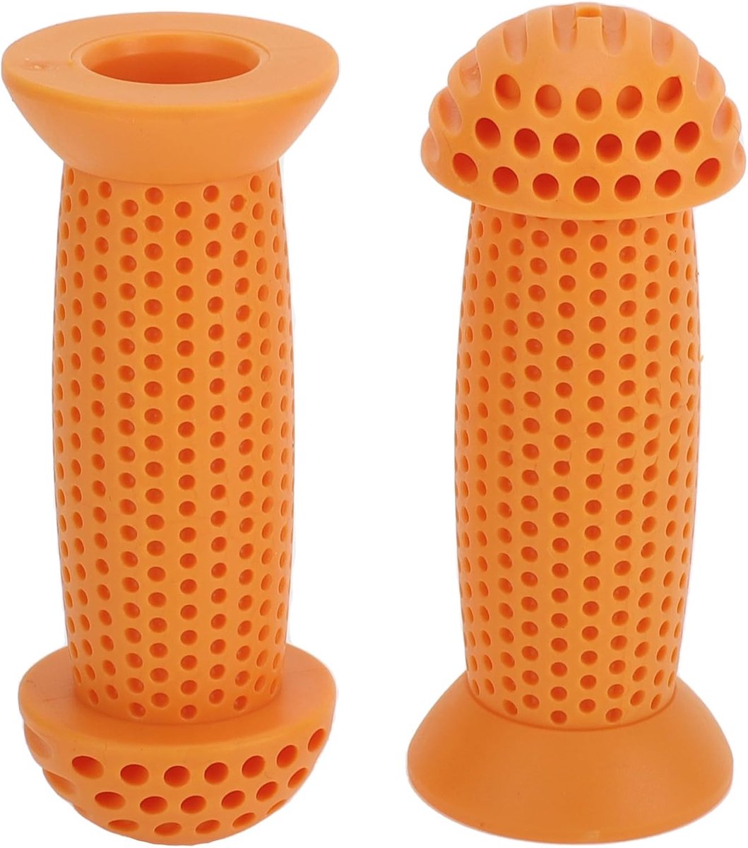 Child Bicycle Handlebar Handles Covers 100mm Long Soft - Children Bicycle End Grips Protector Orange 1 Pair - ShopVlot