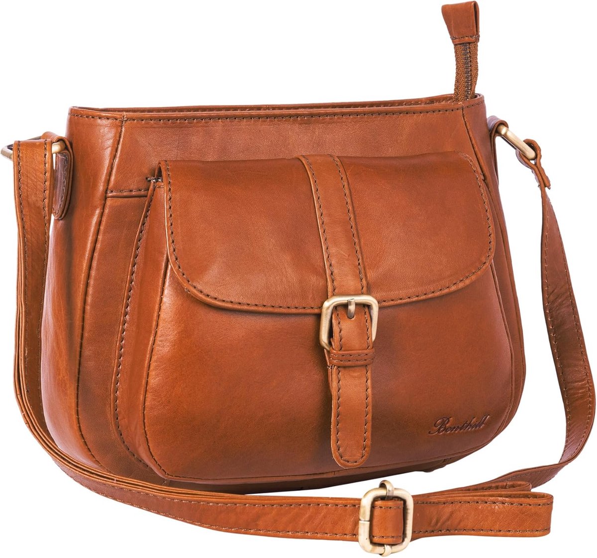 Benthill Women's Leather Handbag, Shopper Made of Soft High-Quality Genuine Leather, Vintage Fashion Bag, Shoulder - ShopVlot
