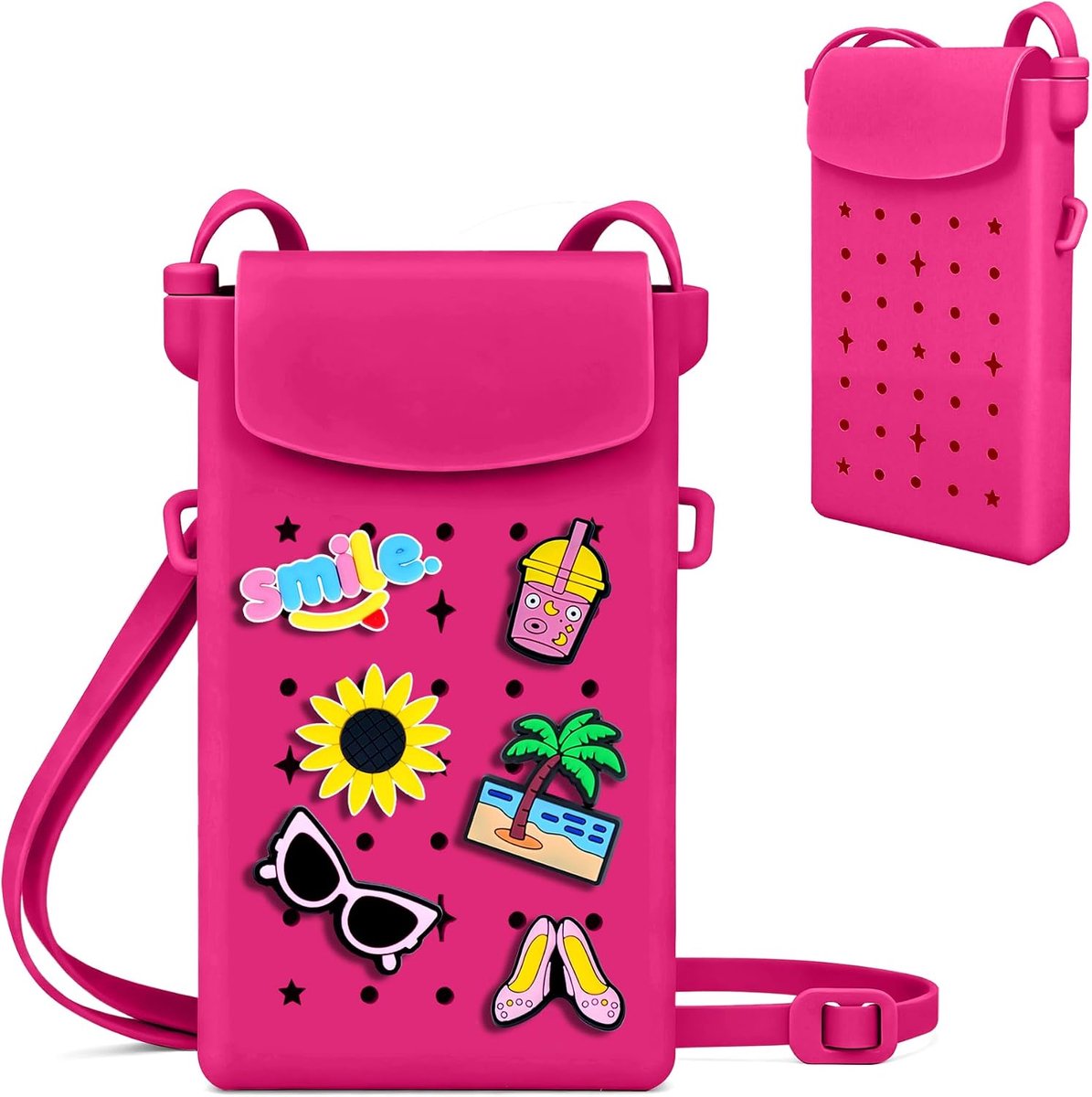 Oudizz Silicone Crossbody Bag for Women and Girls, pink - ShopVlot