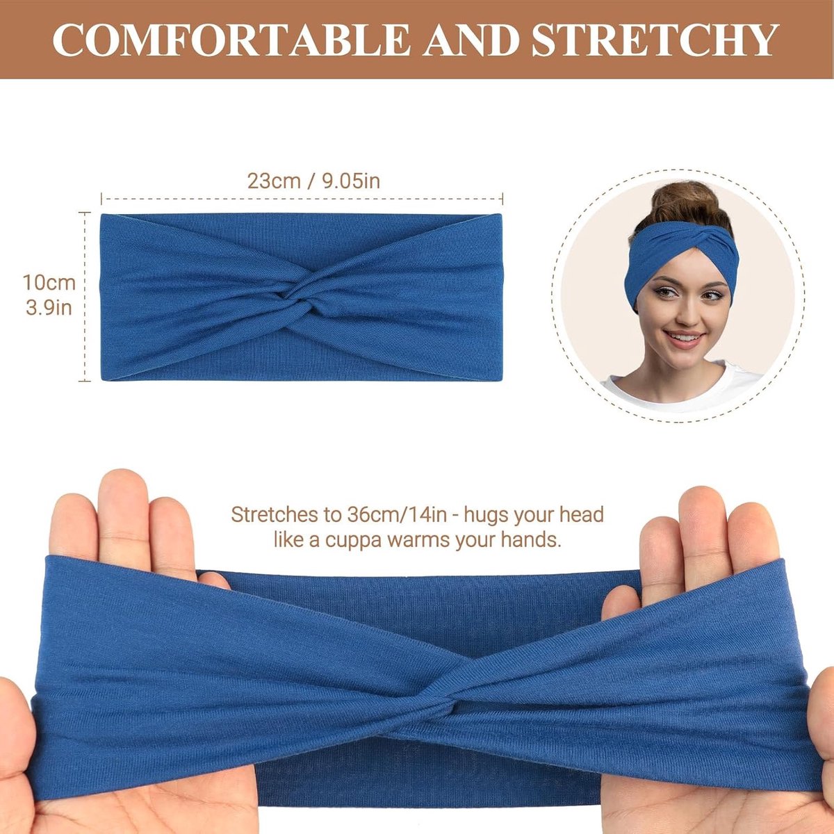 6 Pieces Women's Hair Band Thin Elastic and Non-Slip Sports Headbands for Yoga Running Cosmetics Workout (Black, Grey - ShopVlot