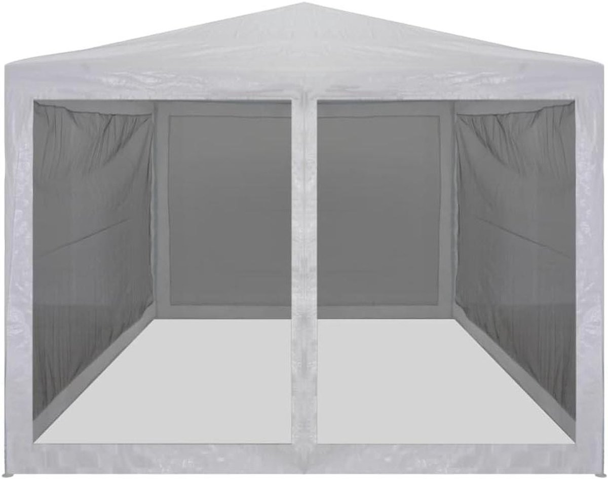 Robuuste partytent - Feest tent - Buitenfeesten organiseren - Insectenwerende zijwanden - 4 x 3 meter - Wit