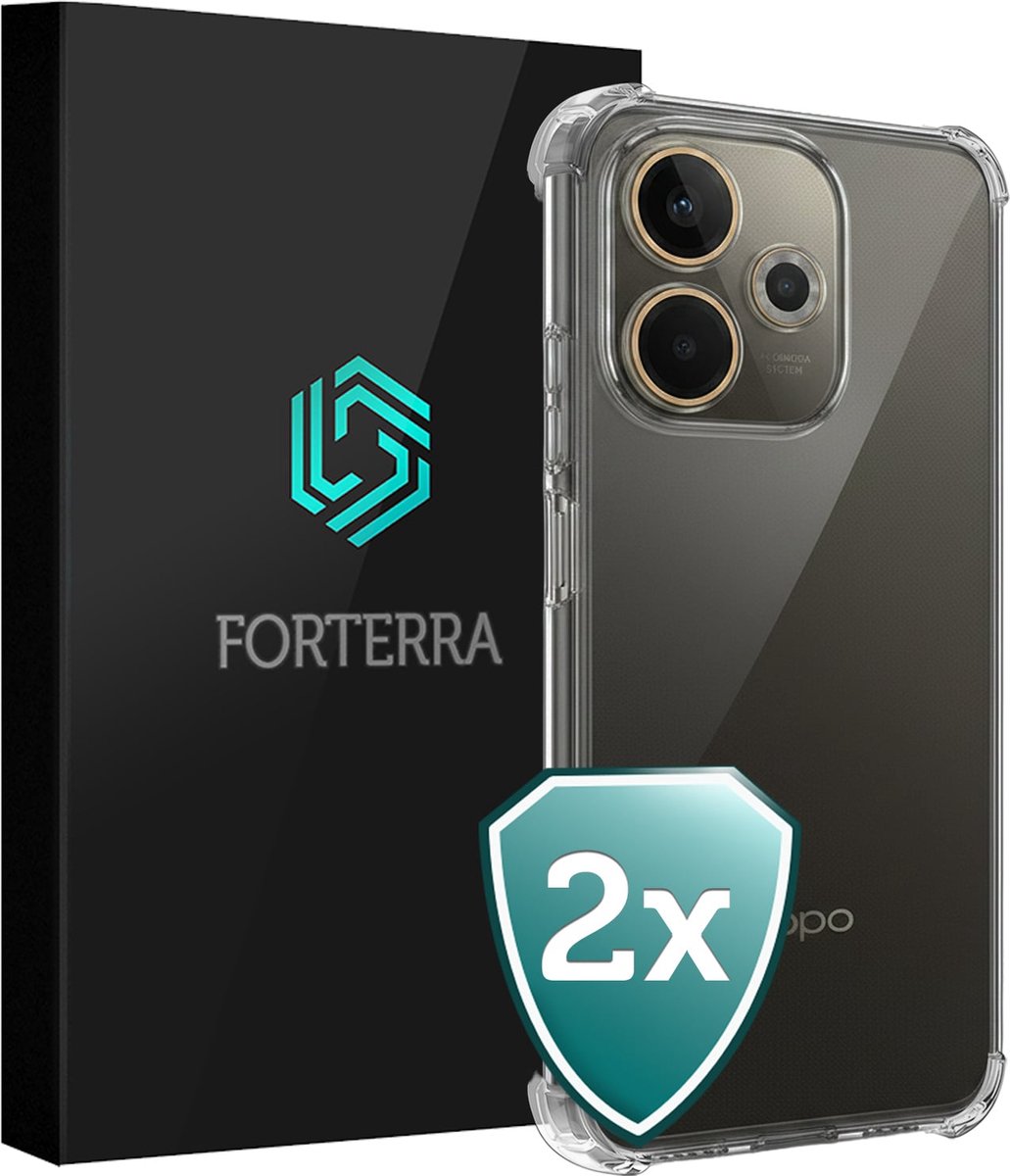 Hoesje 2 Stuks - Geschikt voor OPPO A5 Pro - Sterk & Shockproof - Back Cover - Siliconen Case - Telefoon Hoes Shock Proof - Transparant