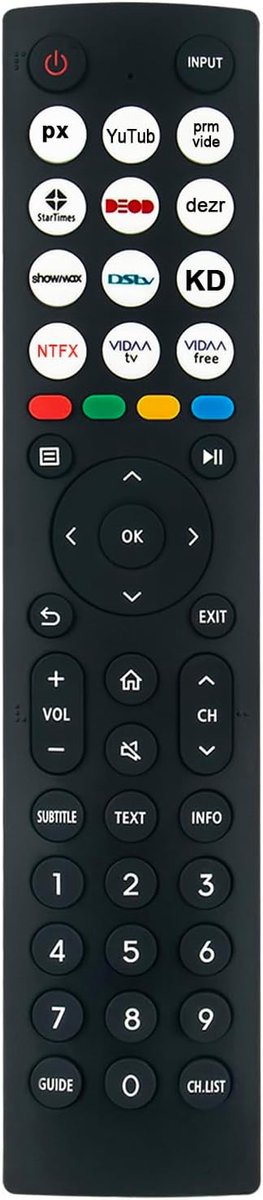 ALLIMITY EN2J36H Remote Control Replacement suitable for Hisense VIDAA LCD LED TV 50E77HQ 55E77HQ 55E7HQ 55U8HQ 65U7HQ - ShopVlot