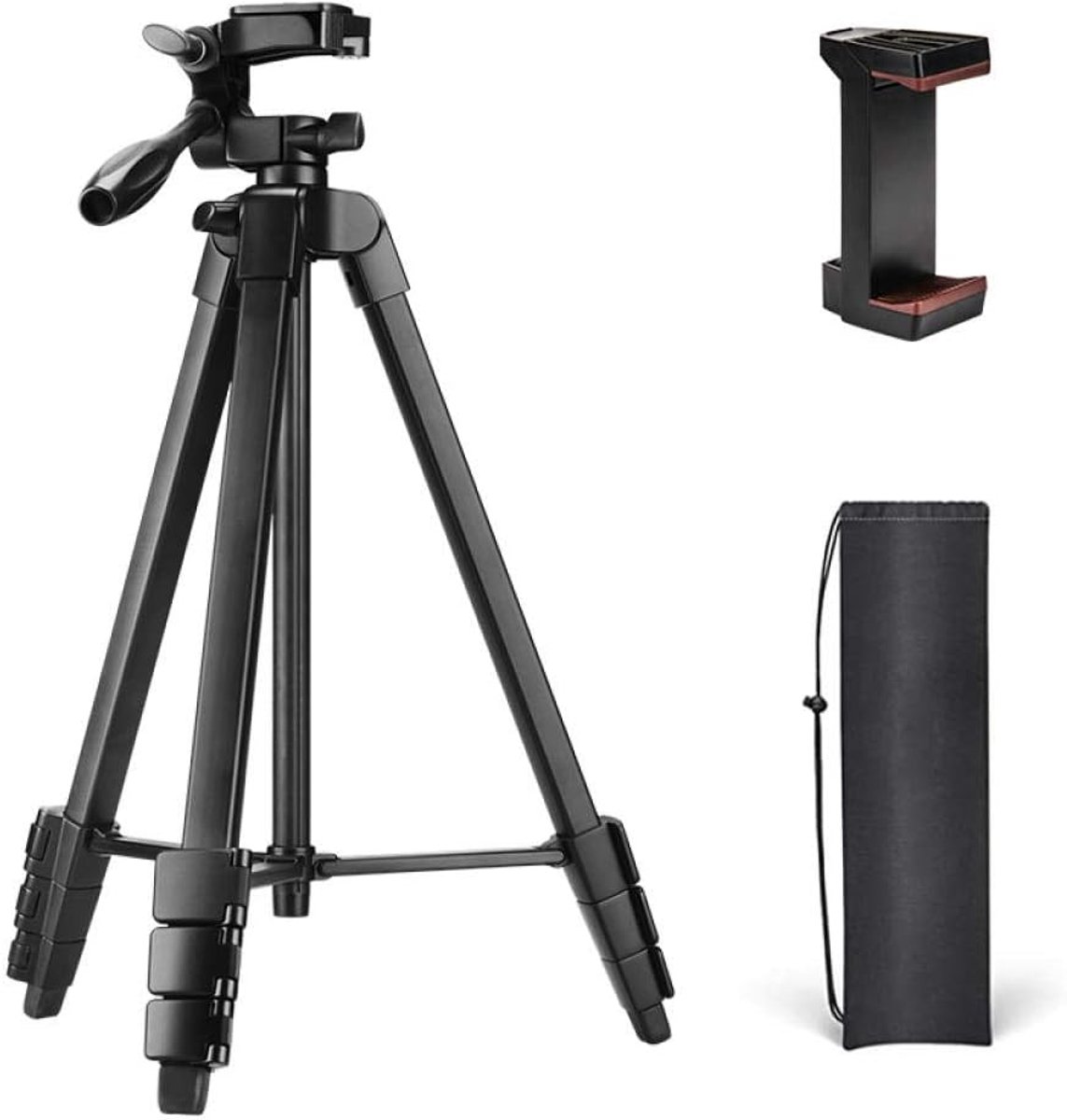 Tripod Camera Tripods Lightweight Tripod 55 Inches / 140 Cm, With Mobile Phone Holder And Remote Control Travel Tripod - ShopVlot
