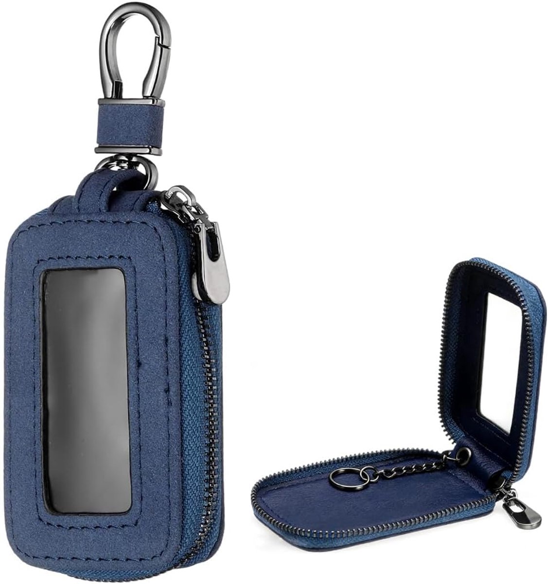 Key Case, Car Key Cover, Key Bag, Car Keychain, Portable Car Key Bag with Zip, Blue (A) - ShopVlot