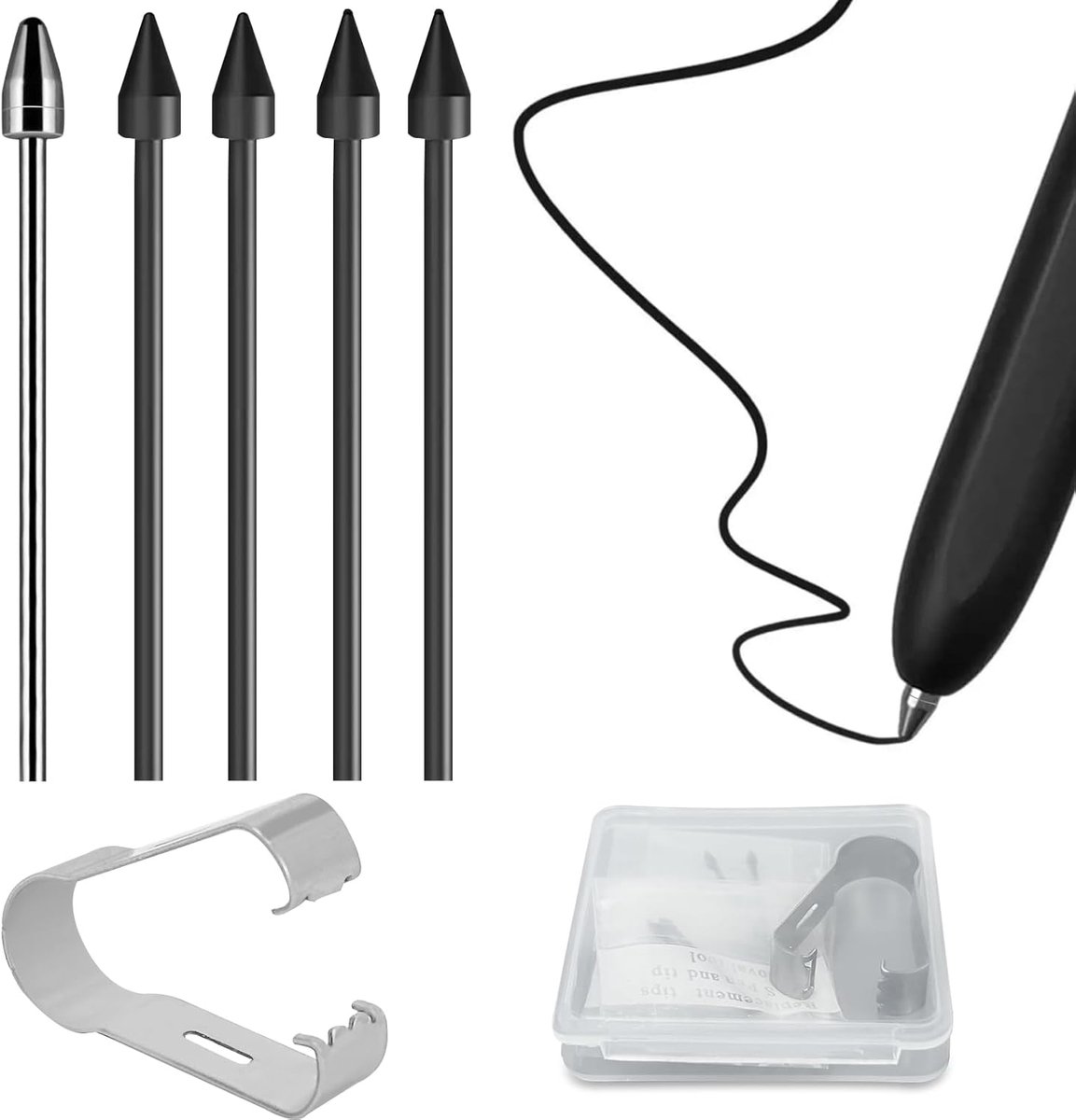 Pack of 5 S Nibs, Compatible with Samsung Galaxy Tab N10, S6, S7, S8, S9, S9FE, S7FE, Titanium Alloy Tips, Rugged. - ShopVlot