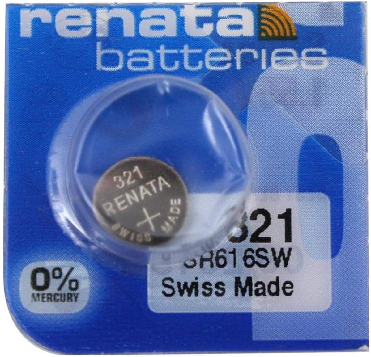 Renata 321, SR616SW, 1.55 V button cell/watch battery, silver oxide, mercury-free - ShopVlot