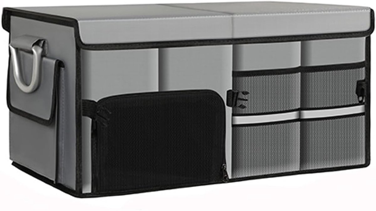 Trunk Storage Box with Lid, Suitcase Bag (Grey) - ShopVlot